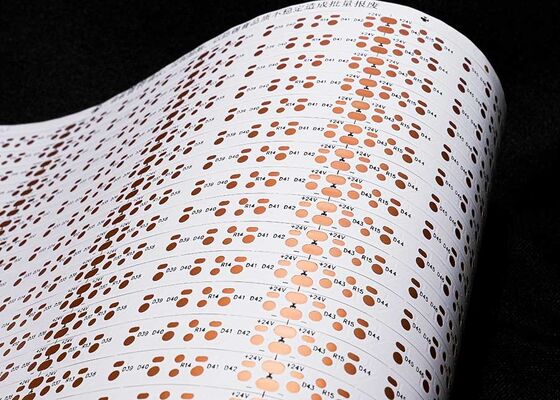 Double-Sided White Film 24V Flexible Circuit Board FPCB for LED Strip Customization